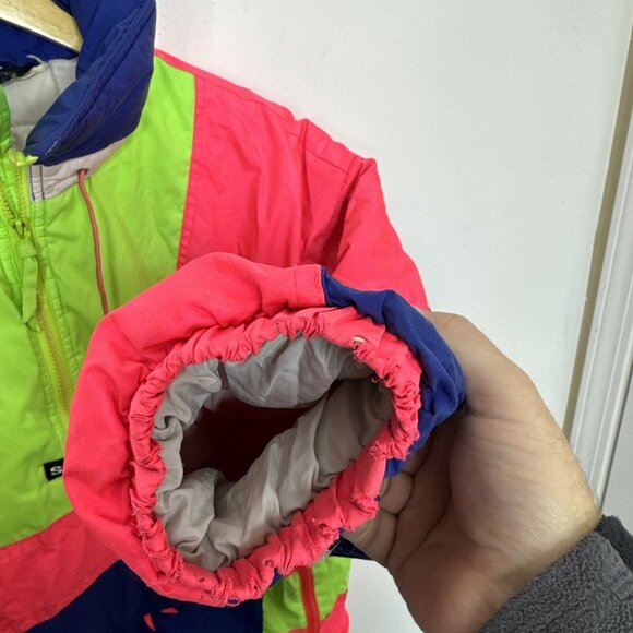 Vintage Sunice 80s 90s Neon Anorak Ski Jacket Colorful Bright Snowboard Woman M - Picture 3 of 9